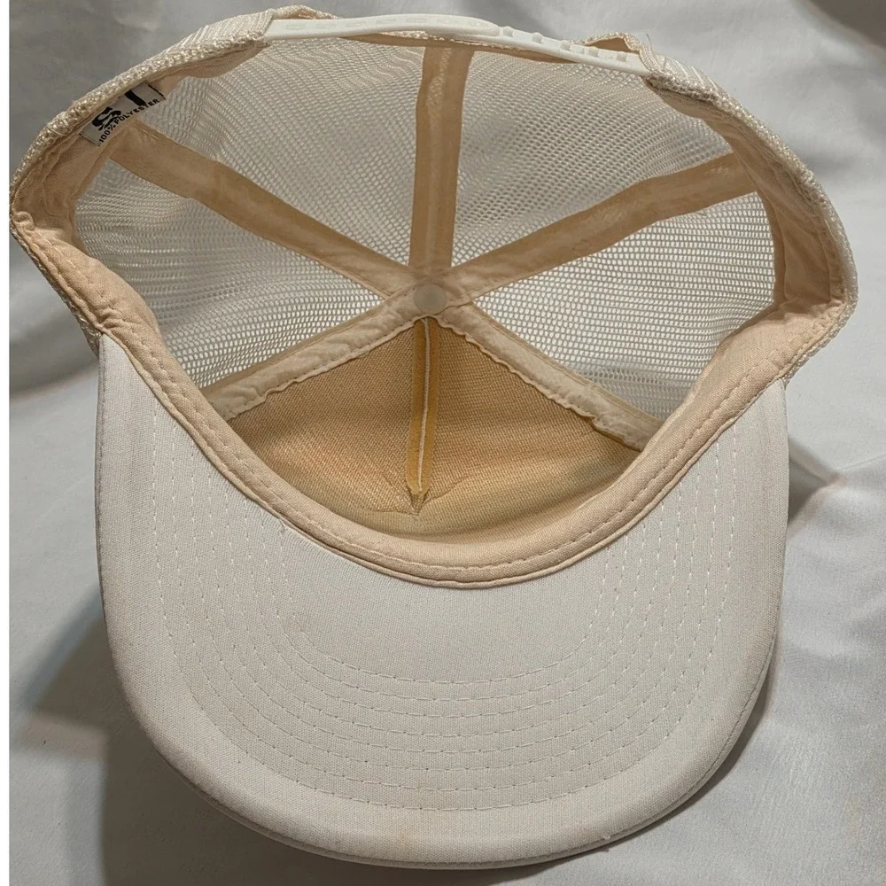 Vintage Riverbus Camden Philadelphia‎ Trucker Hat Snapback Cream Mesh Cap